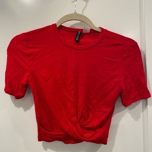 H&M knot cropped shirt